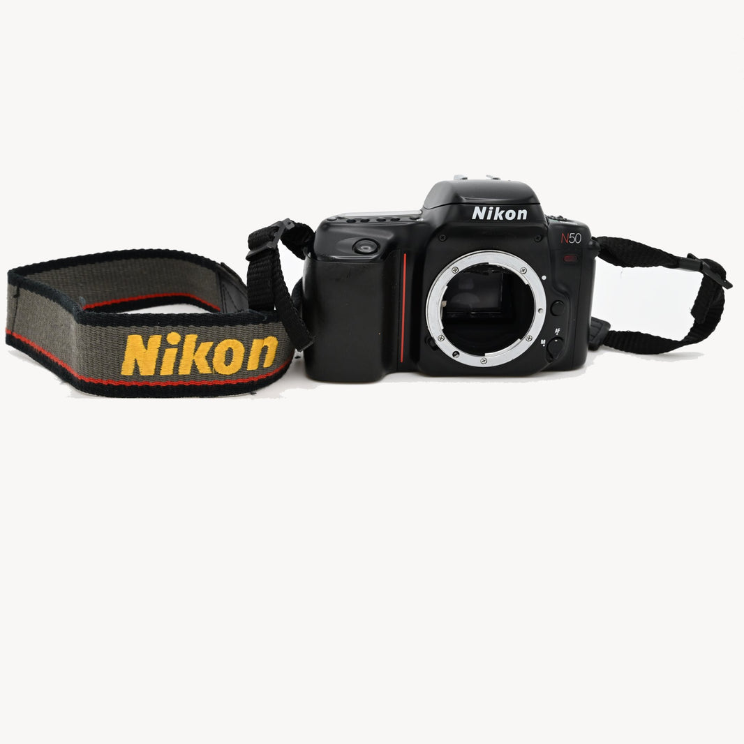 Nikon N50 35mm SLR Film Camera Body w/ Nikon Strap Tested