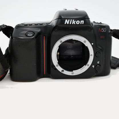 Nikon N50 35mm SLR Film Camera Body w/ Nikon Strap Tested