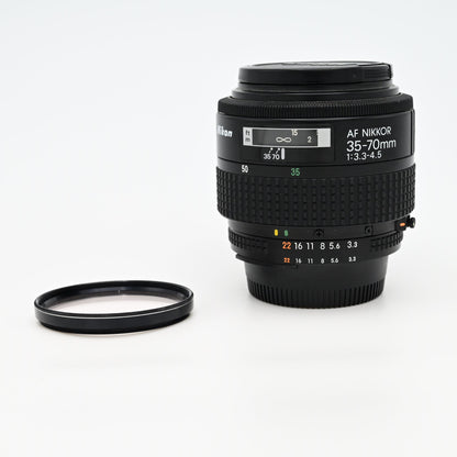 Nikon AF NIKKOR 35-70mm f/3.3-4.5 Zoom Lens + Caps & 1A Filter - Tested EXC