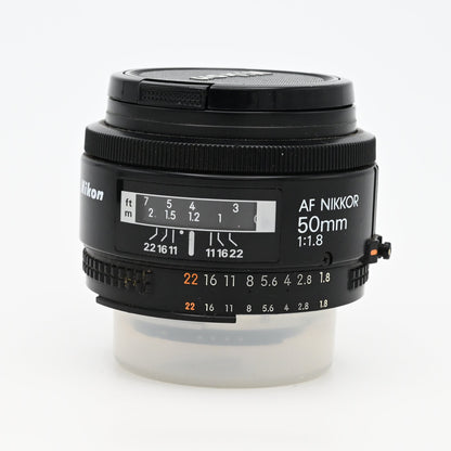 Nikon AF Nikkor 50mm f/1.8 Prime Lens Excellent + Caps & Skylight Filter