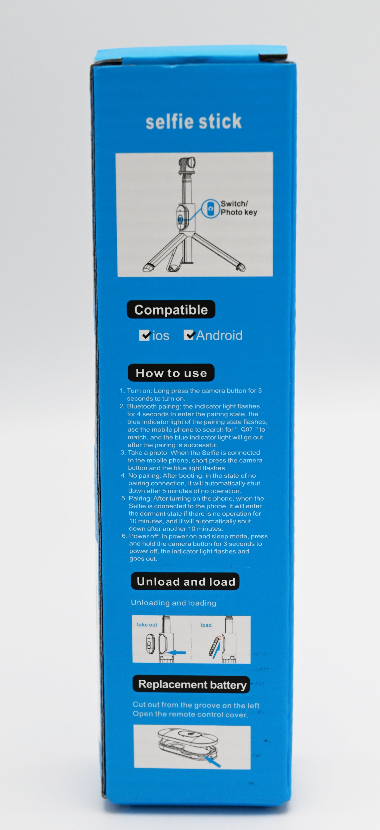 40-Inch Extendable Floor Stand Selfie Stick Tripod with Wireless Bluetooth Remote