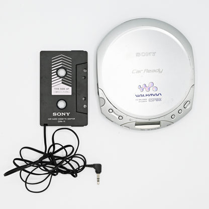 Sony CD Walkman D-E226CK w/ Sony CPA-11 Cassette Adapter Tested Works