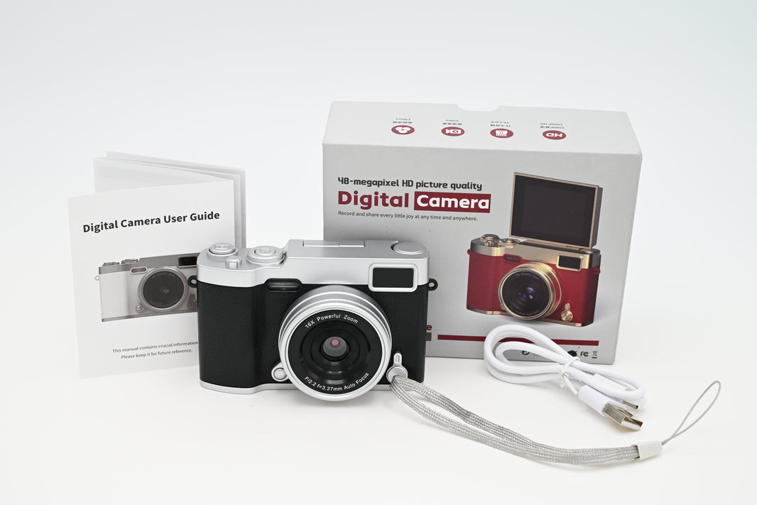 Compact Digital Camera with a 2.4-Inch Flip Screen -Black