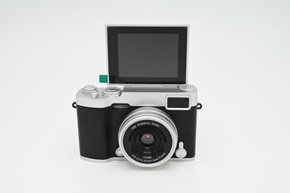 Compact Digital Camera with a 2.4-Inch Flip Screen -Black - Free Case