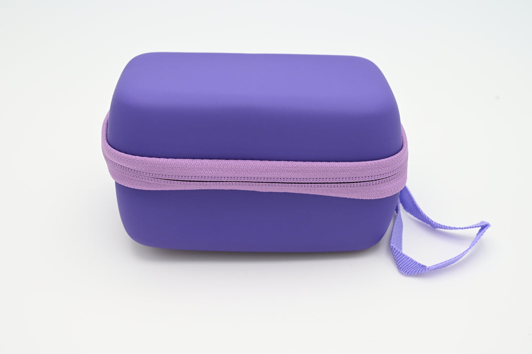 Digital Camera Storage Case - Hard Shell with Mesh Pocket - Purple