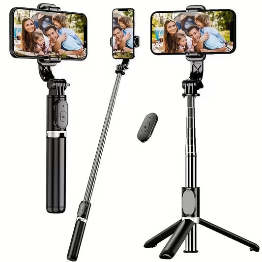 40-Inch Extendable Floor Stand Selfie Stick Tripod with Wireless Bluetooth Remote